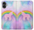 S3070 Arc en ciel pastel ciel Licorne Etui Coque Housse pour iPhone 16 plus