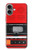 S3204 Rouge Cassette Recorder graphique Etui Coque Housse pour iPhone 16 plus