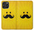 S1145 Soleil jaune Mustache Etui Coque Housse pour iPhone 16 pro max