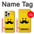 S1145 Soleil jaune Mustache Etui Coque Housse pour iPhone 16 pro max