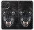 S2823 Noir Loup Bleu Yeux Visage Etui Coque Housse pour iPhone 16 pro max