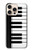 S3078 Noir et blanc Clavier de piano Etui Coque Housse pour iPhone 16 pro max