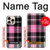 S3091 Motif rose à carreaux Etui Coque Housse pour iPhone 16 pro max