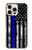 S3244 Ligne Bleu mince Etats-Unis Etui Coque Housse pour iPhone 16 pro max