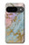 S3717 Imprimé graphique en marbre bleu pastel or rose Etui Coque Housse pour Google Pixel 9
