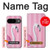 S3805 Flamant Rose Pastel Etui Coque Housse pour Google Pixel 9