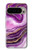 S3896 Stries d'or en marbre violet Etui Coque Housse pour Google Pixel 9 Pro