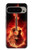 S0415 Graver guitare feu Etui Coque Housse pour Google Pixel 9 Pro XL
