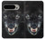 S2823 Noir Loup Bleu Yeux Visage Etui Coque Housse pour Google Pixel 9 Pro XL