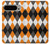 S3421 Noir Orange Blanc Argyle Plaid Etui Coque Housse pour Google Pixel 9 Pro XL