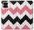 S1849 Rose Noir Chevron Zigzag Etui Coque Housse pour Google Pixel 9 Pro Fold