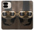 S2645 Lunettes millésimé Casque de moto marron Etui Coque Housse pour Google Pixel 9 Pro Fold