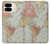 S3418 Carte du monde millésimé Etui Coque Housse pour Google Pixel 9 Pro Fold