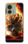 S0863 De feu crâne Etui Coque Housse pour Motorola Edge (2023), Edge 40