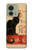 S2739 Chat Noir Noir Chat Millésime Etui Coque Housse pour Motorola Edge (2023), Edge 40