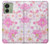 S3036 Flore de fleur rose douce Etui Coque Housse pour Motorola Edge (2023), Edge 40