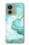 S3399 Vert Marbre Imprimer Graphique Etui Coque Housse pour Motorola Edge (2023), Edge 40