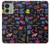 S3433 Néon graphique millésimé Etui Coque Housse pour Motorola Edge (2023), Edge 40