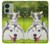 S3795 Peinture Husky Sibérien Ludique Chaton Grincheux Etui Coque Housse pour Motorola Edge (2023), Edge 40