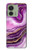 S3896 Stries d'or en marbre violet Etui Coque Housse pour Motorola Edge (2023), Edge 40