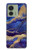 S3906 Marbre violet bleu marine Etui Coque Housse pour Motorola Edge (2023), Edge 40