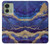 S3906 Marbre violet bleu marine Etui Coque Housse pour Motorola Edge (2023), Edge 40