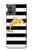 S2882 Noir et blanc rayé Dauphin d'or Etui Coque Housse pour Motorola Moto G14