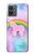 S3070 Arc en ciel pastel ciel Licorne Etui Coque Housse pour Motorola Moto G14