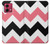 S1849 Rose Noir Chevron Zigzag Etui Coque Housse pour Motorola Moto G84