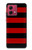 S2638 Noir et Rouge rayé Etui Coque Housse pour Motorola Moto G84