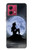 S2668 Silhouette sirène Lune Nuit Etui Coque Housse pour Motorola Moto G84