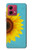 S3039 Tournesol Bleu millésimé Etui Coque Housse pour Motorola Moto G84