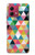 S3049 Triangles Couleurs vibrantes Etui Coque Housse pour Motorola Moto G84