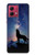 S3555 Loup Hurlant Million étoiles Etui Coque Housse pour Motorola Moto G84