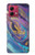 S3676 Pierre de marbre abstraite colorée Etui Coque Housse pour Motorola Moto G84