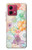 S3705 Fleur florale pastel Etui Coque Housse pour Motorola Moto G84