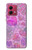 S3710 Coeur d'amour rose Etui Coque Housse pour Motorola Moto G84