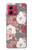 S3716 Motif floral rose Etui Coque Housse pour Motorola Moto G84