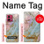 S3717 Imprimé graphique en marbre bleu pastel or rose Etui Coque Housse pour Motorola Moto G84