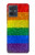 S2683 Arc en ciel Fierté LGBT Drapeau Etui Coque Housse pour Motorola Moto G54