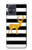 S2794 Noir et blanc rayé cerf d'or Sparkles Etui Coque Housse pour Motorola Moto G54