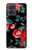 S3112 Motif floral Rose Noir Etui Coque Housse pour Motorola Moto G54