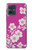S3924 Fond rose fleur de cerisier Etui Coque Housse pour Motorola Moto G54