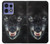 S2823 Noir Loup Bleu Yeux Visage Etui Coque Housse pour Motorola Edge 50 Pro