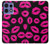 S2933 Bisous Rose Lips sur Noir Etui Coque Housse pour Motorola Edge 50 Pro