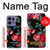 S3112 Motif floral Rose Noir Etui Coque Housse pour Motorola Edge 50 Pro