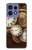 S3172 Horloge or Etui Coque Housse pour Motorola Edge 50 Pro