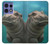 S3871 mignon, bébé, hippopotame, hippopotame Etui Coque Housse pour Motorola Edge 50 Pro