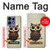 S0360 café Chouette Etui Coque Housse pour Motorola Edge 50 Fusion