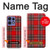 S2374 Motif Tartan Rouge Etui Coque Housse pour Motorola Edge 50 Fusion